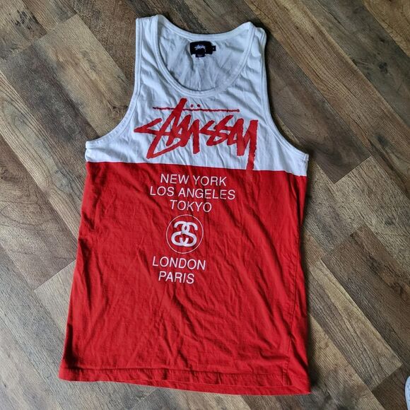 Stussy Spellout Tank Top, Men's Size Small,Vest - Picture 1 of 8